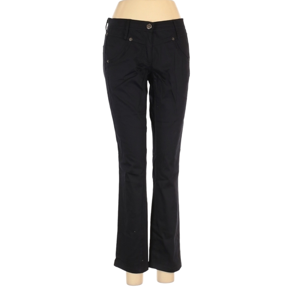 Tricot Chic‎ Black Pants Size 6 Italian 42 Low Rise Slim Leg Lightweight Stretch